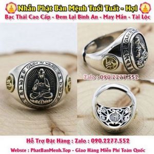 Nhẫn Bạc Phật Bản Mệnh Tuổi Đinh Hợi 2007 ( Phật Bản Mệnh A Di Đà )